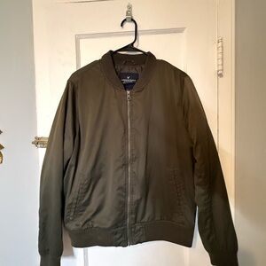 American Eagle Outfitters Men's Olive Bomber Jacket